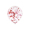 Balony mix czerwone + konfetti 30 cm - 10 sztuk