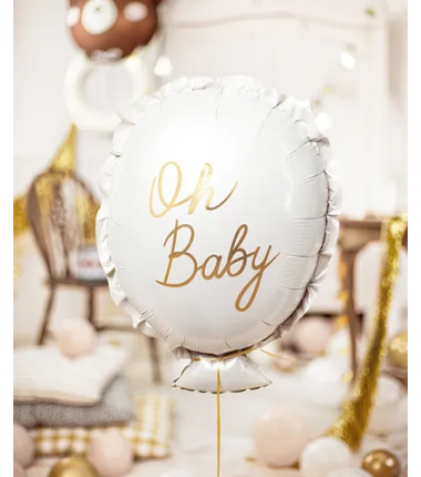 Box balonowy WITAJCIE W DOMU kraft - oh baby + balony zielone