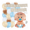 Box balonowy WITAJCIE W DOMU kraft - bobas chłopiec + balony niebieskie