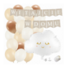 Box balonowy WITAJCIE W DOMU kraft - chmurka + balony brązowe