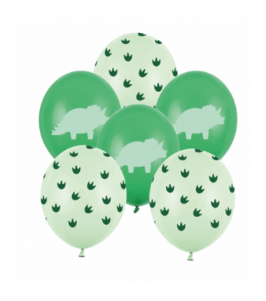 Balony 30 cm Dinozaury i ich ślady - 6 sztuk