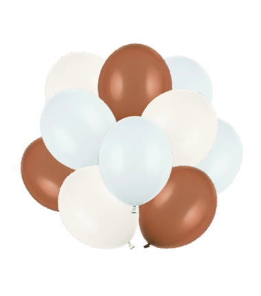 Zestaw balonów misty blue, mocca, off-white