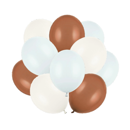 Zestaw balonów misty blue, mocca, off-white