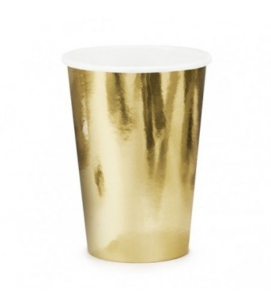 SYLWESTER - dekoracja czarno-złota na stół - złote kubeczki