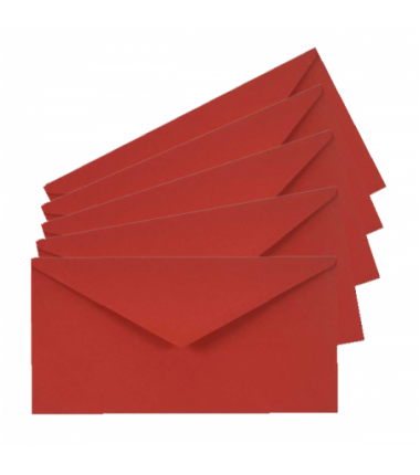 Koperty ozdobne gładkie DL 11x22 NK Sirio Color Lampone czerwone - 5 sztuk