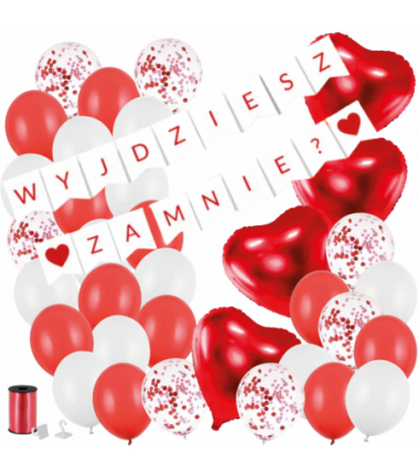 MEGA ZESTAW WYJDZIESZ ZA MNIE? - czerwony - 35 sztuk