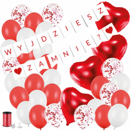 MEGA ZESTAW WYJDZIESZ ZA MNIE? - czerwony - 35 sztuk