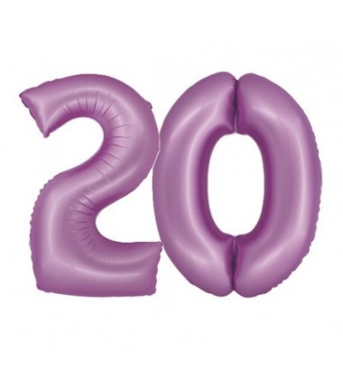 Balony foliowe Cyfra 20 - 76 cm SMART - lawendowe