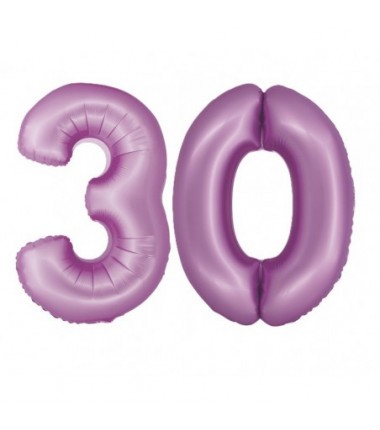 Balony foliowe Cyfra 30 - 76 cm SMART - lawendowe