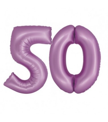 Balony foliowe Cyfra 50 - 76 cm SMART - lawendowe