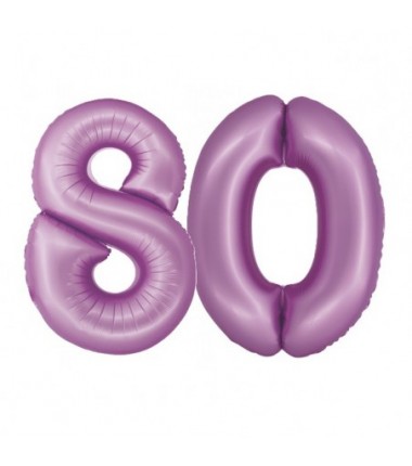 Balony foliowe Cyfra 80 - 76 cm SMART - lawendowe