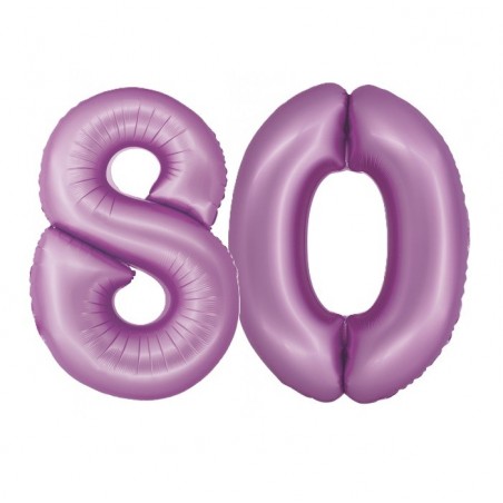 Balony foliowe Cyfra 80 - 76 cm SMART - lawendowe