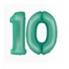 Balony foliowe Cyfra 10 - 76 cm SMART - miętowe