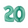 Balony foliowe Cyfra 20 - 76 cm SMART - miętowe