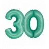 Balony foliowe Cyfra 30 - 76 cm SMART - miętowe