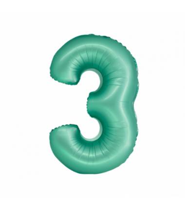 Balony foliowe Cyfra 30 - 76 cm SMART - miętowe