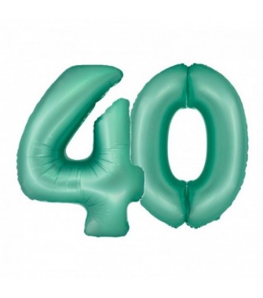 Balony foliowe Cyfra 40 - 76 cm SMART - miętowe