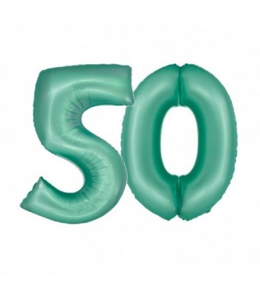 Balony foliowe Cyfra 50 - 76 cm SMART - miętowe