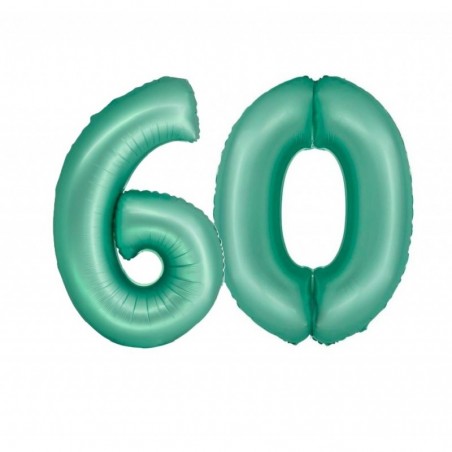 Balony foliowe Cyfra 60 - 76 cm SMART - miętowe