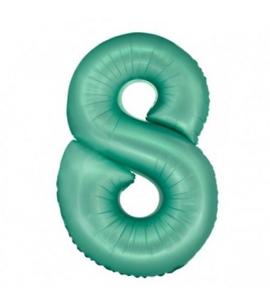 Balony foliowe Cyfra 80 - 76 cm SMART - miętowe