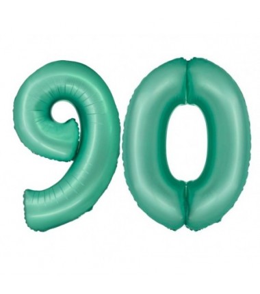 Balony foliowe Cyfra 90 - 76 cm SMART - miętowe