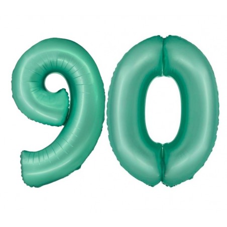 Balony foliowe Cyfra 90 - 76 cm SMART - miętowe