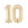 Balony foliowe Cyfra 10 - 72 cm - beżowe