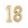 Balony foliowe Cyfra 18 - 72 cm - beżowe