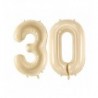 Balony foliowe Cyfra 30 - 72 cm - beżowe