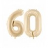 Balony foliowe Cyfra 60 - 72 cm - beżowe