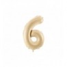 Balony foliowe Cyfra 60 - 72 cm - beżowe
