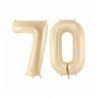 Balony foliowe Cyfra 70 - 72 cm - beżowe