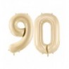 Balony foliowe Cyfra 90 - 72 cm - beżowe