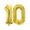Balony foliowe Cyfra 10 - 72 cm - jasny złoty