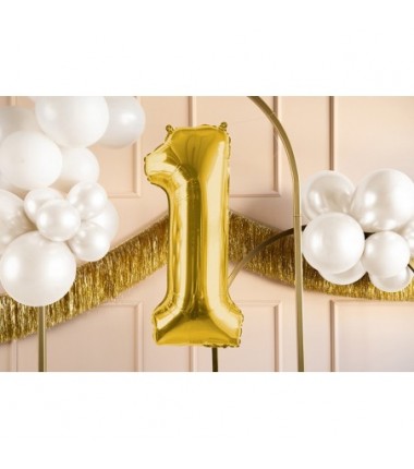Balony foliowe Cyfra 10 - 72 cm - jasny złoty