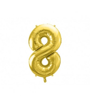 Balony foliowe Cyfra 18 - 72 cm - jasny złoty