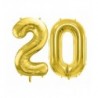 Balony foliowe Cyfra 20 - 72 cm - jasny złoty
