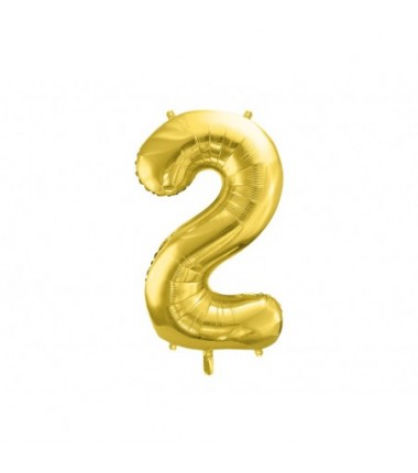 Balony foliowe Cyfra 20 - 72 cm - jasny złoty