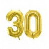 Balony foliowe Cyfra 30 - 72 cm - jasny złoty
