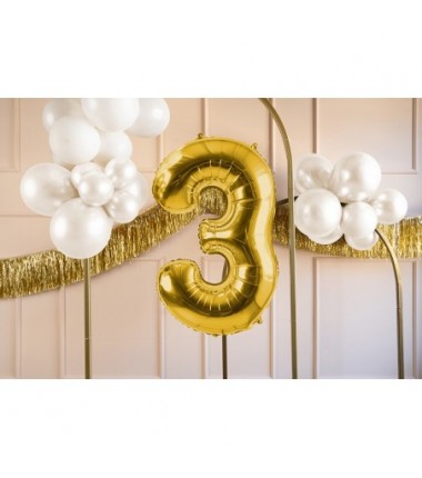 Balony foliowe Cyfra 30 - 72 cm - jasny złoty