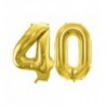 Balony foliowe Cyfra 40 - 72 cm - jasny złoty