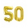 Balony foliowe Cyfra 50 - 72 cm - jasny złoty