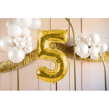 Balony foliowe Cyfra 50 - 72 cm - jasny złoty