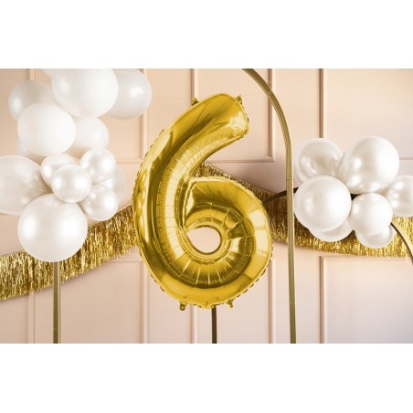 Balony foliowe Cyfra 60 - 72 cm - jasny złoty