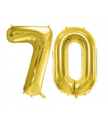 Balony foliowe Cyfra 70 - 72 cm - jasny złoty