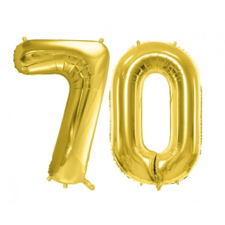 Balony foliowe Cyfra 70 - 72 cm - jasny złoty