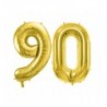 Balony foliowe Cyfra 90 - 72 cm - jasny złoty