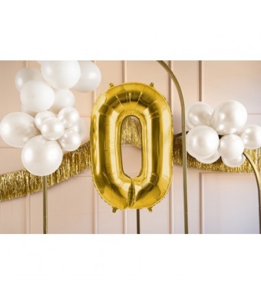 Balony foliowe Cyfra 90 - 72 cm - jasny złoty