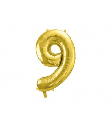 Balony foliowe Cyfra 90 - 72 cm - jasny złoty
