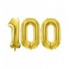 Balony foliowe Cyfra 100 - 72 cm - jasny złoty